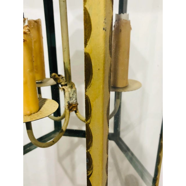 Early 20th Century French Hand Painted Hanging Glass Lantern Chandelier For Sale - Image 9 of 13