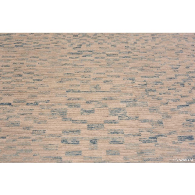 2020s Abstract Cream Light Blue Large Geometric Modern Area Rug For Sale - Image 5 of 9