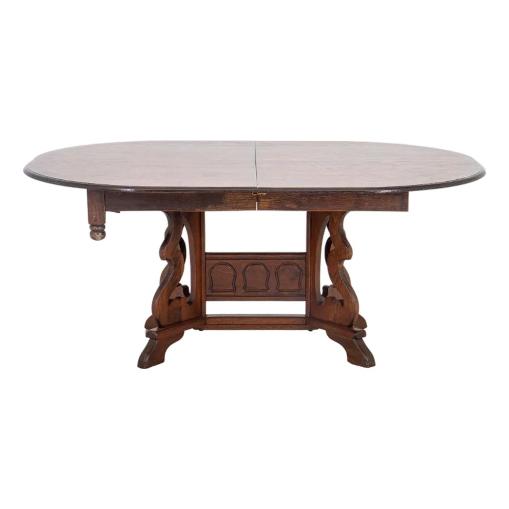 Spanish Renaissance Revival Oak Dining Table | Chairish
