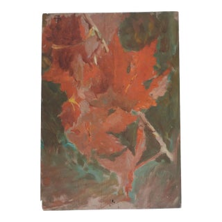 Antique Autumn Maple Leaves Painting For Sale