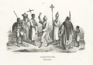 Honegger, Natives of Abyssinia, Ethiopia, Steel Engraved Print