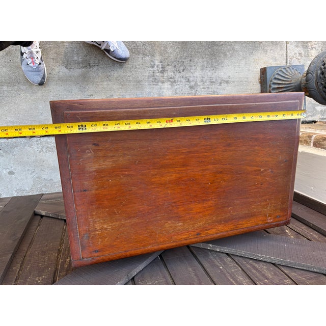 Vintage Child Size Writing Desk 2 Drawer Wood Vanity Table 1940s For Sale - Image 10 of 12