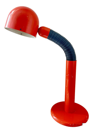 Vintage Space Age Orange Metal Table Lamp, 1970s