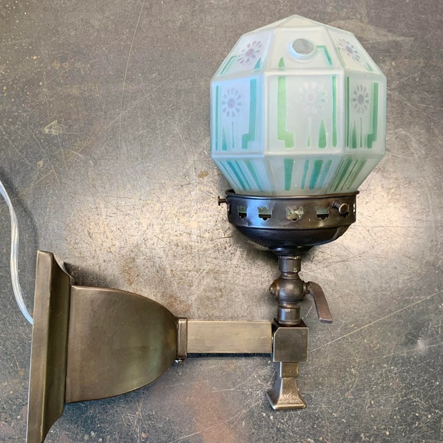 Antique Arts and Crafts Gas Sconce With Vented Shade For Sale In Los Angeles - Image 6 of 6