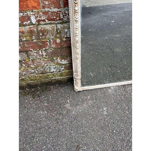 Large Antique English Arched Top Painted Mirror For Sale - Image 6 of 8