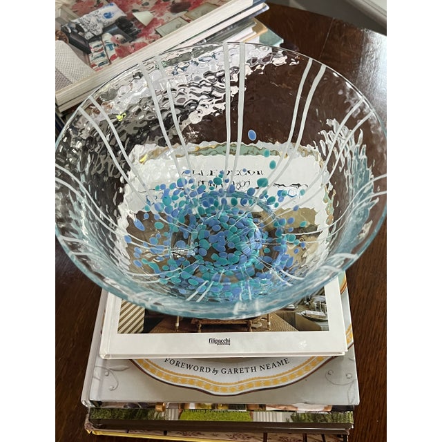 Art Glass Bowl With Confetti and Ribbons For Sale - Image 10 of 13