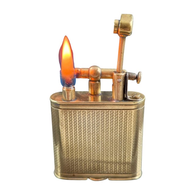 Gold-Plated B Straight-Arm Petrol Lighter from Dunhill, 1920s For Sale - Image 11 of 12