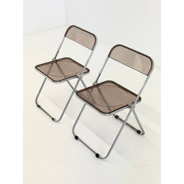 Metal Vintage Plia Folding Chairs by Giancarlo Piretti for Anonima Castelli, 1970s, Set of 2 For Sale - Image 7 of 18