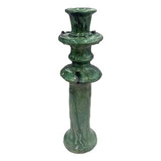 Moroccan Tamegroute Glazed Candlestick Holder For Sale