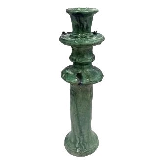 Moroccan Tamegroute Glazed Candlestick Holder For Sale