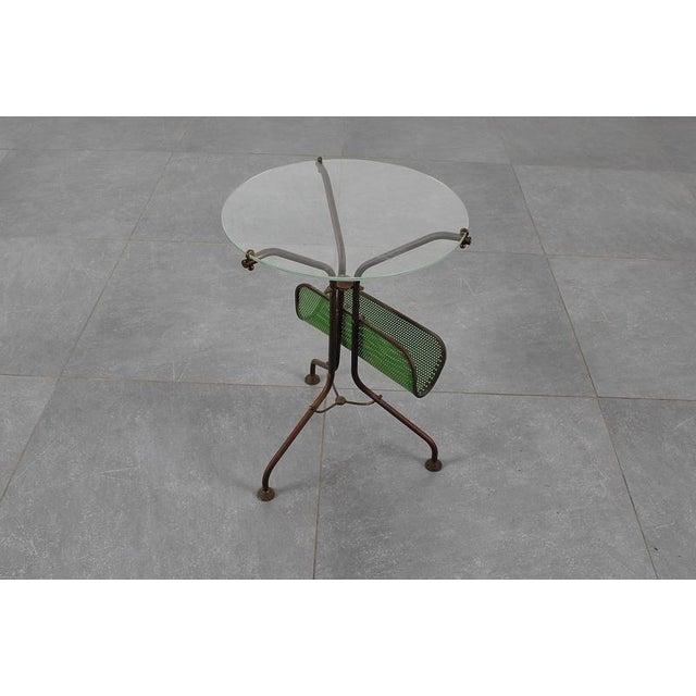 Mid-Century Round Glass and Brass Serving Table with Curved Legs, Italy, 1950s For Sale - Image 9 of 17