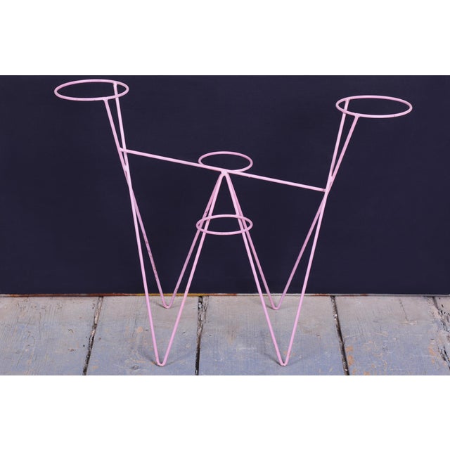 Mid-Century Czech Flower Stand in Painted Metal, 1950s For Sale - Image 6 of 8