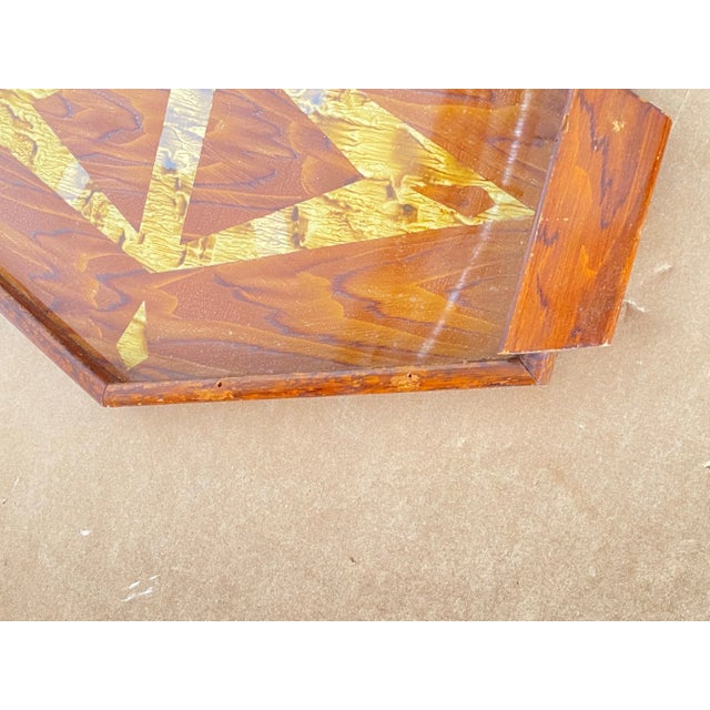 1940s Art Deco Brown Wooden Platter, France, 1940s For Sale - Image 5 of 8