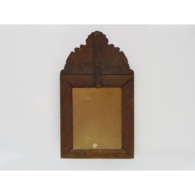 Gold Victorian Style Mirror with Copper Beads Embossed on Wood, 1950s For Sale - Image 8 of 10
