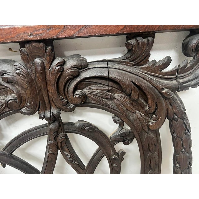 Monogrammed Carved Oak Architectural Element, 18th Century For Sale - Image 9 of 12