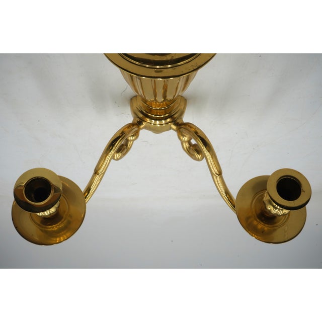 Metal 1980s Pair of Brass Wall 2 Candle Sconces For Sale - Image 7 of 9