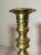 Metal Rare Pair Primitive Antique 18th Century Turned Brass Candlestick Candle Holder For Sale - Image 7 of 15