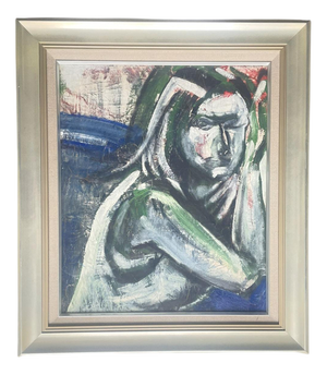 Takashi Kaburagi, Study for a Woman Seated in a Blue Chair, Oil on Canvas