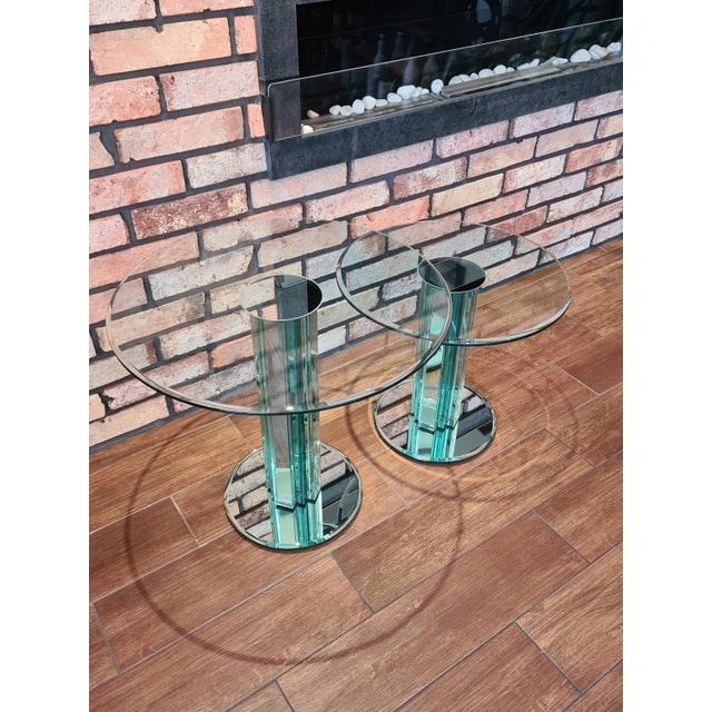 Glass Side Tables by Luigi Massoni for Gallotti & Radice, Italy, 1970s, Set of 2 For Sale - Image 9 of 14