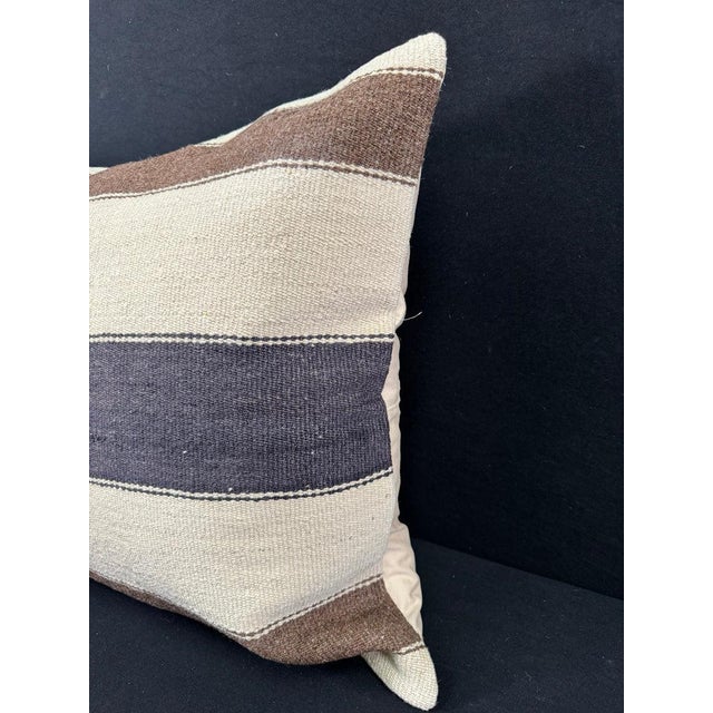 Contemporary Turkish Hemp Pillow Cushion Natural Beige Brown Pillow Cushion Cover 24x24 For Sale - Image 3 of 4