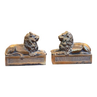 1950s Bronze Lions - a Pair For Sale