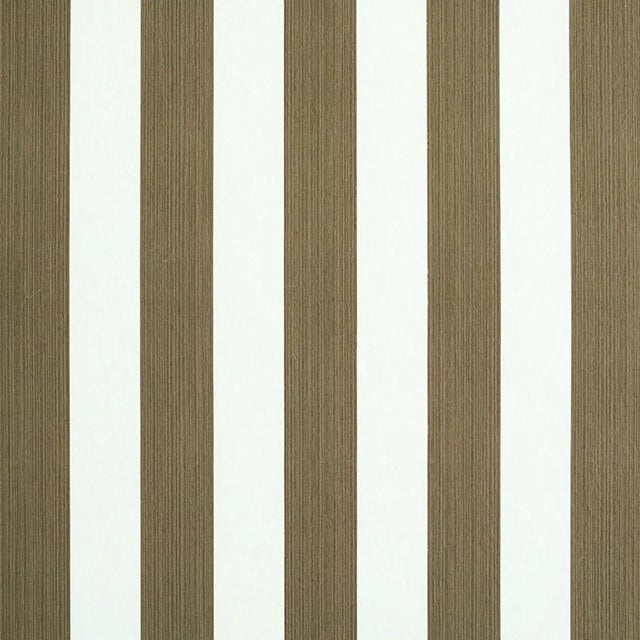 Schumacher Sample - Schumacher Edwin Stripe Medium Wallpaper in Mushroom For Sale - Image 4 of 4