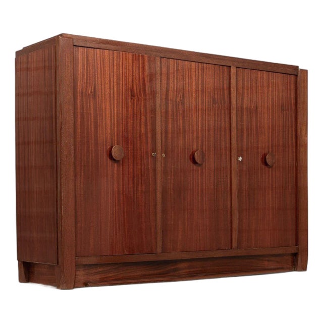 Antique French Art Deco Mahogany Sideboard Cabinet by Andre Sornay For Sale