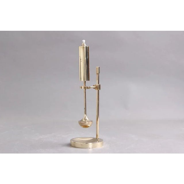 Danish Ship Oil Lamp in Brass with Gyro Suspension, 1970s For Sale - Image 4 of 8
