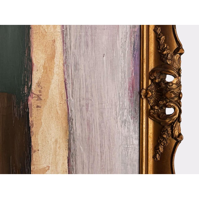 "Down to Earth" Abstract Painting in Antique Frame, Transitional Original Art by JTS For Sale In Minneapolis - Image 6 of 10