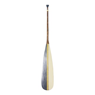 1970s Nautical Painted Yellow and Blue Wood Paddle/ Oar For Sale