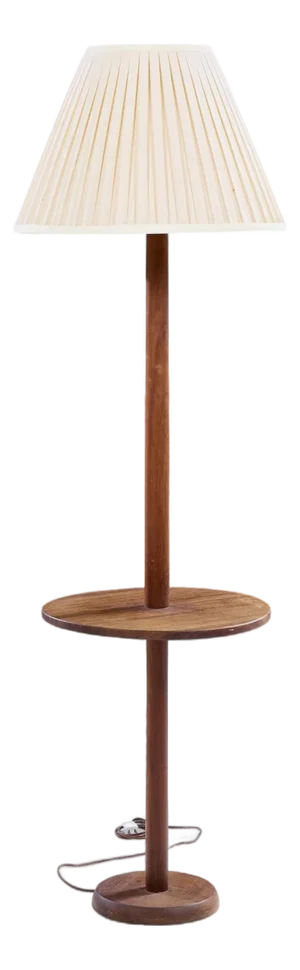 Gordon and Jane Martz Style Mid Century Walnut Floor Lamp Table