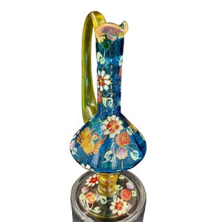 Rare Mid 20th Century Signed Jose Cire Royo Spanish Art Glass Ewer For Sale