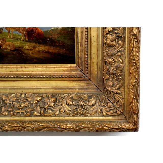 German School Alpine Landscape With Hiker and Livestock, 19th Century For Sale - Image 12 of 14