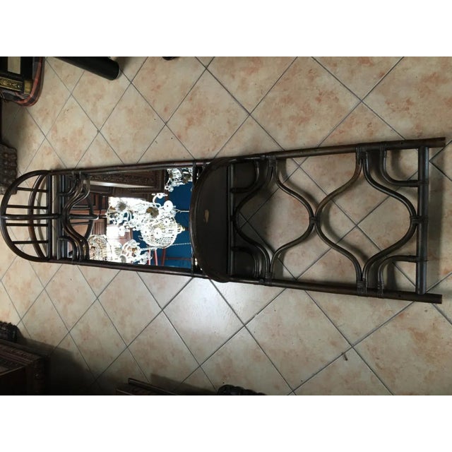 High Rattan Coat Hanger with Mirror and 2 Shelves, 1970s For Sale - Image 18 of 18