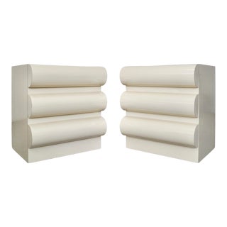 Vintage Postmodern Bullnose Nightstands - a Pair For Sale