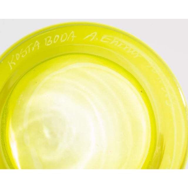 Anna Ehrner Kosta Boda “Samoa” Yellow Glass Vase For Sale In Indianapolis - Image 6 of 6