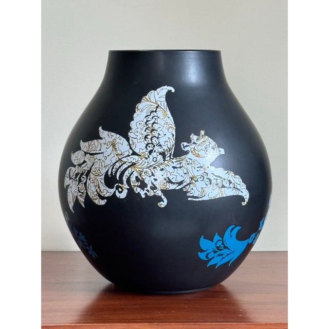 Contemporary Vintage 2005 Hella Jongerius for Ikea Ps Jonsberg Vase - Matte Midnight Blue / Black Soviet Union Edition For Sale - Image 3 of 12