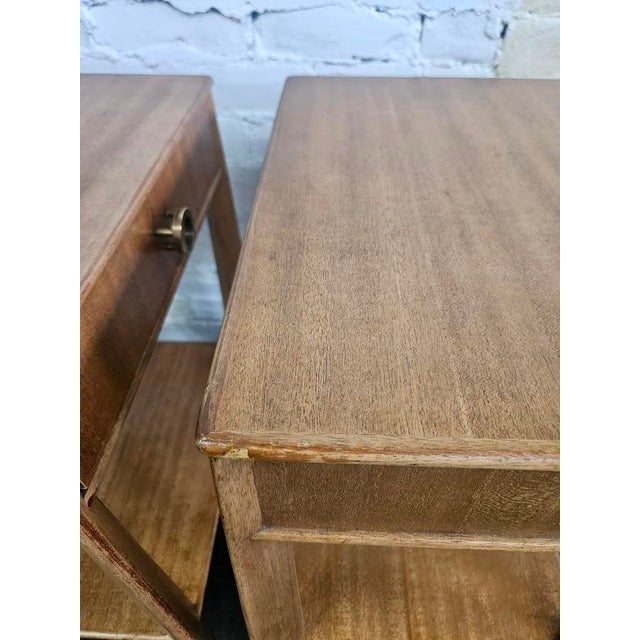 Brown 1950s Pair of Edward Wormley for Dunbar Night Stands For Sale - Image 8 of 13