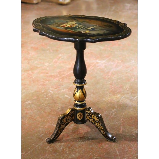 Late 19th Century 19th Century French Napoleon III Painted Tilt-Top Guéridon Table For Sale - Image 5 of 13
