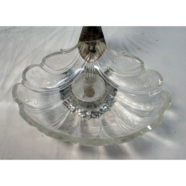 Antique 1800's Georg Roth & Co. Hanau German 800 Silver Cut Glass Swan Bowl For Sale - Image 11 of 17
