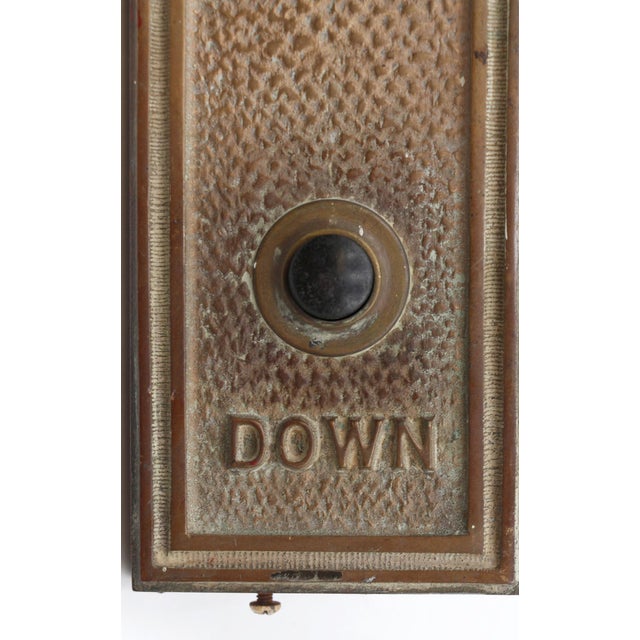 Traditional 1930s Bronze Up & Down Elevator Button Plate For Sale - Image 3 of 7