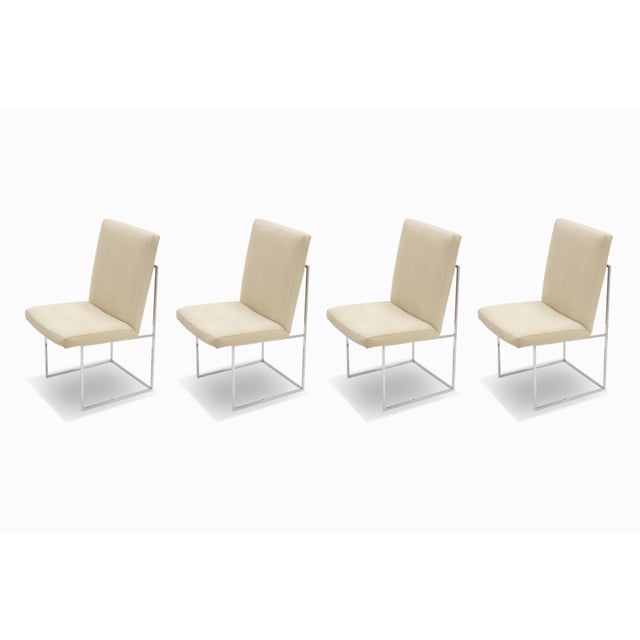 Here is a set of four beautiful "Thin Line" dining chairs by Milo Baughman for Thayer Coggin. The sleek, minimal design...