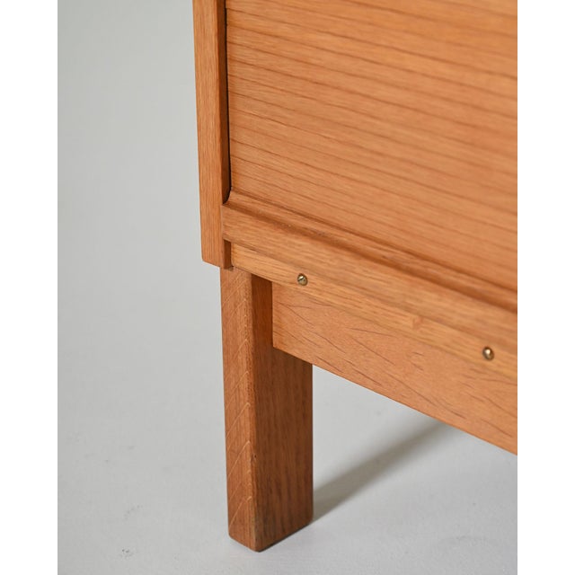 Vintage Oak Bookcase with Shutter Doors, 1960s For Sale - Image 9 of 10