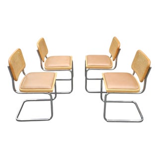 1970s Set of Four Cesca Dining Chairs, Attributed to Marcel Breuer For Sale
