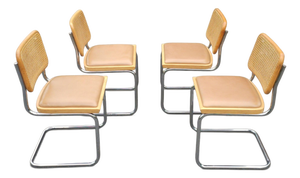 1970s Set of Four Cesca Dining Chairs, Attributed to Marcel Breuer