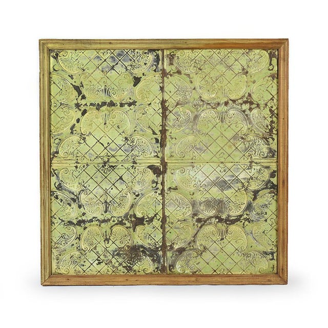 Decorative Sheet Metal Plate with Green Patina, 1920s For Sale - Image 4 of 4
