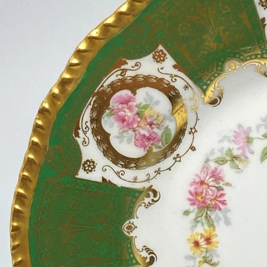 Limoges D&c R. Delinieres Hand Painted Gilded Cabinet Plate (Antique Ca. 1890, France, Victorian-Style) 9.5 Inch For Sale In Philadelphia - Image 6 of 16