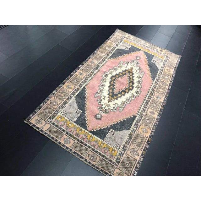 Traditional 1960s Turkish Pastel Oushak Rug-4'5'x8'2" For Sale - Image 3 of 11