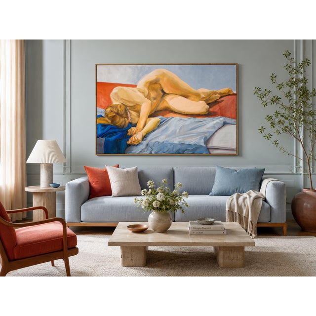 Resting Nude on Blue and Red - Patrick Ross Arnold, C. 1980s For Sale - Image 10 of 11