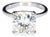 14k White Gold Ring With 5ct Cushion-Cut Lab-Grown Diamond G/Si1 & Hidden Halo, Size 6.25 For Sale